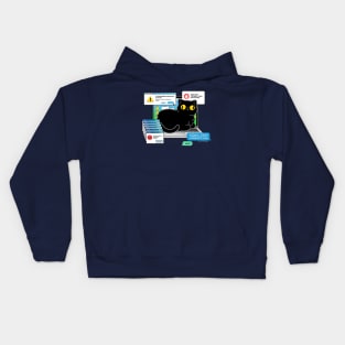 Cat on Laptop Glitch Kids Hoodie